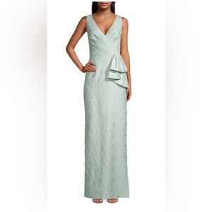 Aidan Mattox Jacquard Column Gown, Mint
